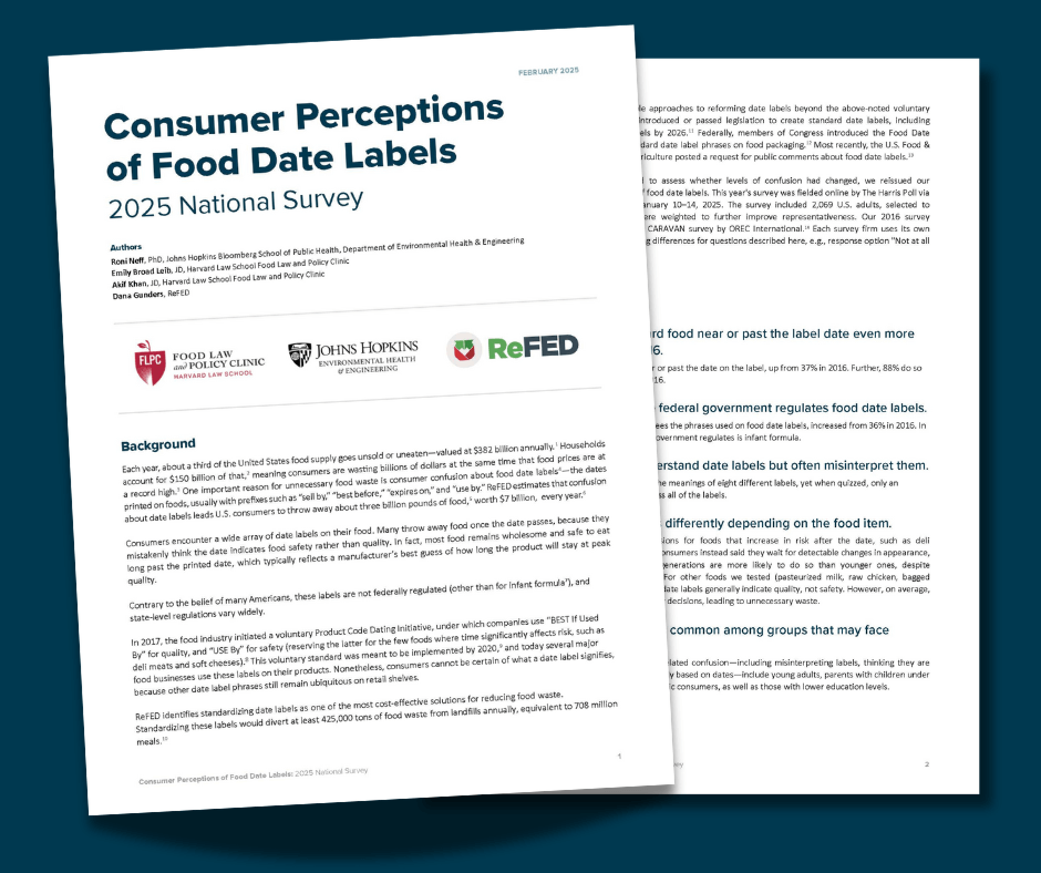 Consumer Perceptions of Food Date Labels 2025 National Survey Policy Brief image