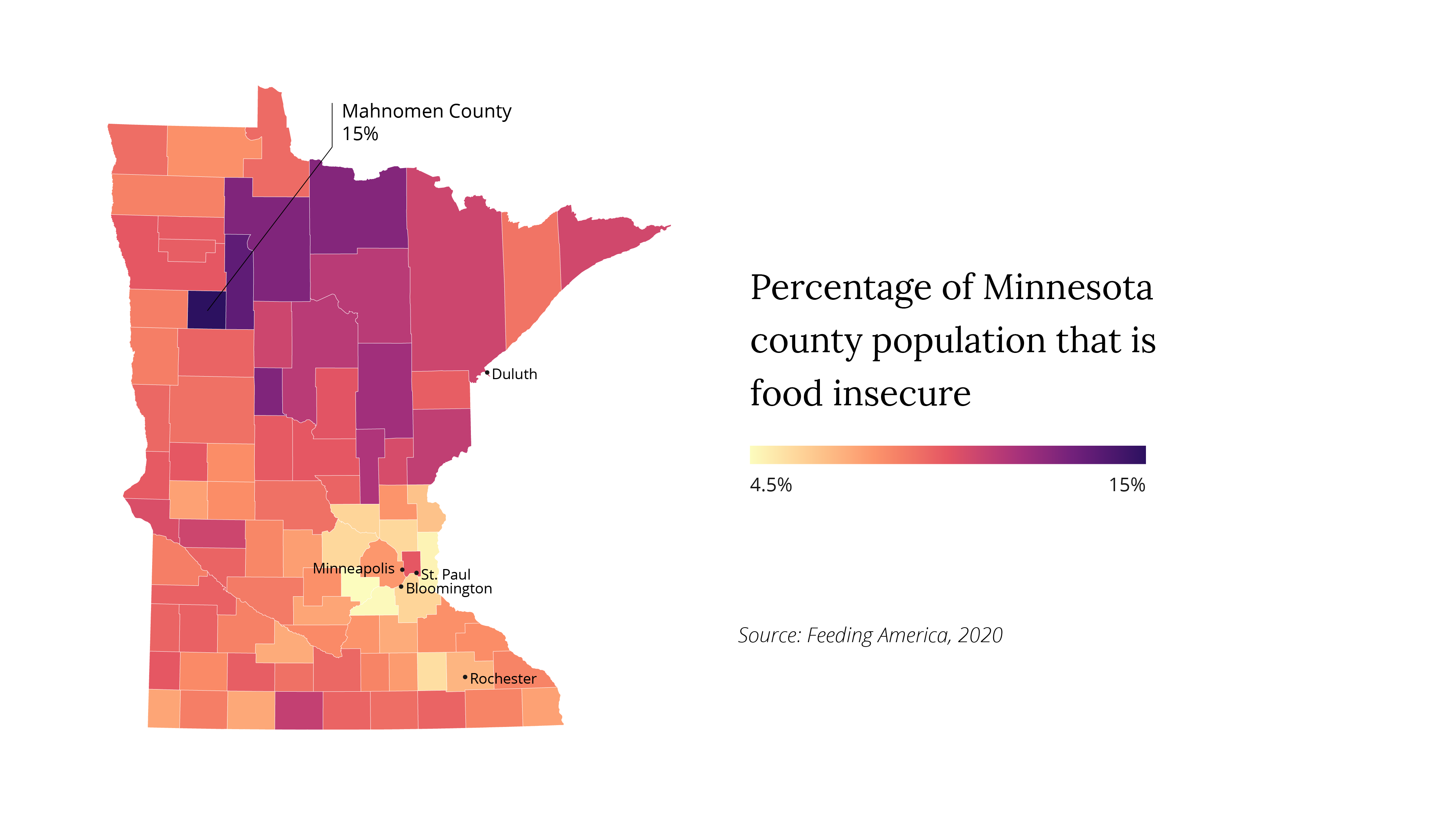 Food Insecure Minnesota County Population