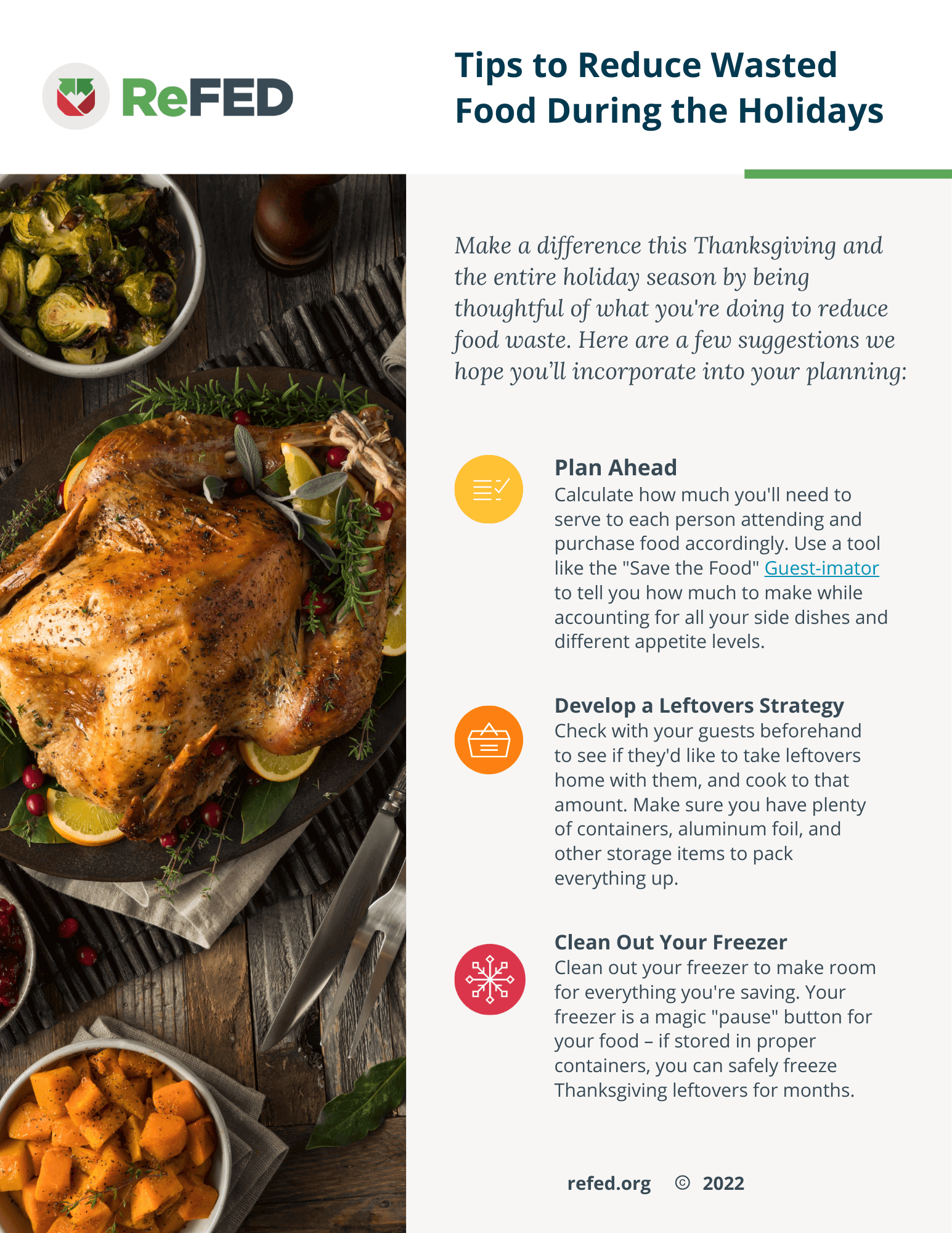 Tips For Reducing Food Waste - Chart